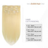 Picture of Aison Platinum Blonde Clip in Hair Extensions Real Human Hair 70G 100% Remy Human Hair Soft Silky Straight7pcs 16clips One Pack (18 Inch #60)