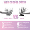 Picture of CarLary Lash Clusters, DIY Eyelash Extension, 40 Clusters Reusable Individual Lash Clusters, 3D Effect Wispy C Curl False Eyelashes for Home Eyelash Extensions (10mm)