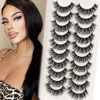 Picture of Veleasha Lashes Fluffy Wispy Faux Mink Eyelashes Criss-cross False Lashes 10 Pairs Pack Fake Eyelashes for Women (6D17)