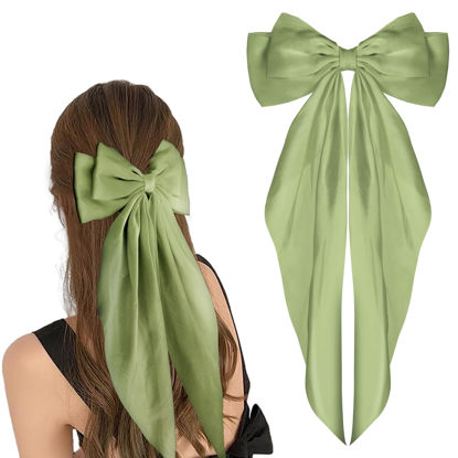 Picture of WLLHYF Big Bow Barrettes (Olive green)