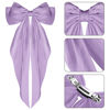Picture of WLLHYF Big Bow Barrettes Long Tail French Ribbon Hair Pins Soft Silky Satin Hair Clip Metal Bowknot Clips 90's Accessories for Party Women Girl