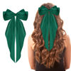 Picture of WLLHYF Big Bow Barrettes Long Tail French Ribbon Hair Pins Soft Silky Satin Hair Clip Metal Bowknot Clips 90's Accessories for Party Women Girl