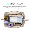 Picture of Narwey Small Vegan Leather Makeup Bag for Purse Travel Makeup Pouch Mini Cosmetic Bag for Women (Small, Brown)
