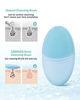 Picture of EZBASICS Facial Cleansing Brush, Waterproof Sonic Vibrating Face Brush for Deep Cleansing, Gentle Exfoliating and Massaging, Inductive charging (Blue)
