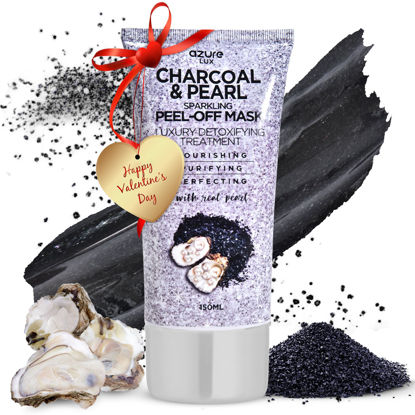 Picture of AZURE Charcoal & Pearl Luxury Anti Aging Peel Off Face Mask- Moisturizing & Purifying - Removes Blackheads, Dirt & Oils - With Hyaluronic Acid & Collagen - Skin Care - 150mL