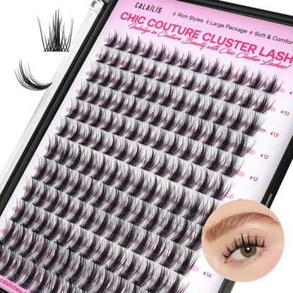 Picture of CALAILIS Cluster Lashes DIY Eyelash Extensions 156pcs Natural Lash Clusters Mega Volume Individual Lashes Wispy Eyelash Clusters(DD509,D-10-16MIX)