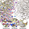 Picture of Two Packs of Flatback Rhinestones 4520 Pcs Rainbow Gems Crystal Nail Rhinestones for Crafting, Colorful+ AB+Transparent White Rhinestones for Bedazzling with Picker Tools for Nail Art and Face Makeup