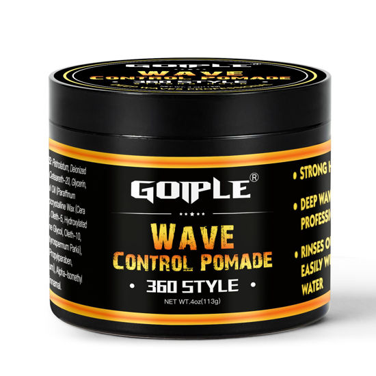Picture of Natural Pomade for Men's Strong Hold and Layered Waves - Easy Wash Hair Cream, Grease for Moisture, Control and Silky Shine 4oz