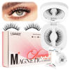 Picture of LASHVIEW Upgrade Magnetic Eyelashes with Applicator Reusable Soft Magnetic Eyelashes Natural Look No Glue Needed Magnetic Eyelashes Magnetic Lashes Kit Easy to Wear and Remove(A02)
