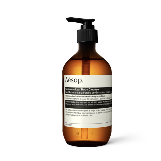 Picture of Aesop Geranium Leaf Body Cleanser | Invigorating Cleansing Gel | Alternative to Conventional Soap | Paraben, Cruelty-free + Vegan | 16.9 oz