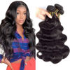 Picture of QTHAIR 16A Grade Brazilian Body Wave Human Hair(8" 10" 10",300g,Natural Black) 100% Unprocessed Brazilian Virgin Hair for All Women