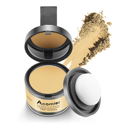Picture of Acomler Root Cover Up Hairline Shadow Powder, Dark Brown, Instantly Cover Thinning Hair, Grey Hair Coverage for Women Men with Eyebrows, Beard Line, Bald Spots (Light Blonde)