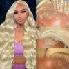 Picture of QTHAIR 16A Russian Blonde #613 Transparent Lace Frontal 14in 13x4 Ear to Ear Full Lace Frontal 100% Russian Blonde Human Hair for All Women (14", 613 Honey Blonde Body Wave Frontal)
