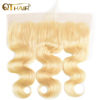 Picture of QTHAIR 16A Russian Blonde #613 Transparent Lace Frontal 14in 13x4 Ear to Ear Full Lace Frontal 100% Russian Blonde Human Hair for All Women (14", 613 Honey Blonde Body Wave Frontal)