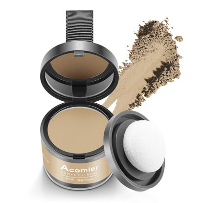 Picture of Acomler Root Cover Up Hair Powder for Thinning, Grey Hair - Dark Brown for Hairline Shadow, Eyebrows, Beard Line, Bald Spots (Blonde)