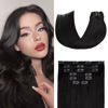 Picture of Aison Jet Black Clip in Hair Extensions Real Human Hair 70G 100% Remy Human Hair Clip in Extensions 7pcs 16clips 18 Inch Hair Extensions