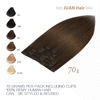 Picture of Clip in Human Hair Extensions 70G Medium Brown 100% Remy Human Hair Clip in Extensions Soft Silky Straight 7pcs 16clips One Pack(22 Inch #4)