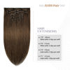 Picture of Clip in Human Hair Extensions 70G Medium Brown 100% Remy Human Hair Clip in Extensions Soft Silky Straight 7pcs 16clips One Pack(22 Inch #4)