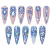 Picture of HNUIX Nail Rhinestones - 2920pcs 3D Multi Shape Size Crystal , Light Blue Nail Gems, Flat Back, with Kit, for Nail Art, DIY Decorations
