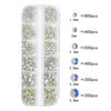 Picture of HNUIX Nail Rhinestones - 2920pcs 3D Multi Shape Size, Crystal AB Nail Gems, Flat Back, with Kit, for Nail Art, DIY Decorations