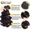 Picture of QTHAIR 14A Brazilian Body Wave with Closure 100% Unprocessed Brazilian Virgin Hair 2 Bundles with Free Part Closure Natural Black Body Wave Human Hair Bundles With Closure(12 12 with 10inch)