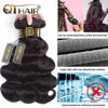 Picture of QTHAIR 14A Brazilian Body Wave with Closure 100% Unprocessed Brazilian Virgin Hair 2 Bundles with Free Part Closure Natural Black Body Wave Human Hair Bundles With Closure(12 12 with 10inch)