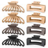 Picture of OPAUL Large Matte Square Nonslip Hair Claw Clips, 4.75" Strong Hold Big Neutral Hair Accessories for Long Hair for Women and Girls (8 Pack)