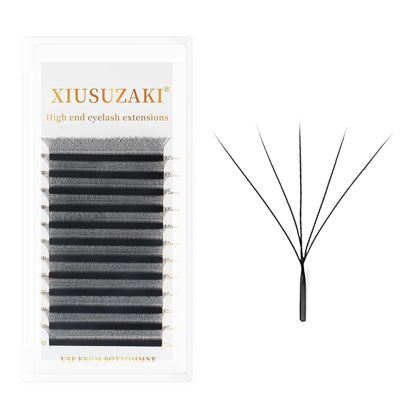 Picture of XIUSUZAKI W Lash Extensions Supplies 5D Eyelash Extensions W Shape 0.07mm Thickness C Curl 12mm Premade Fans Easy Fan Lashes Volume Matte Black 12 Rows Crisscross Eye Lashes(W-5D-0.07-C,12mm)