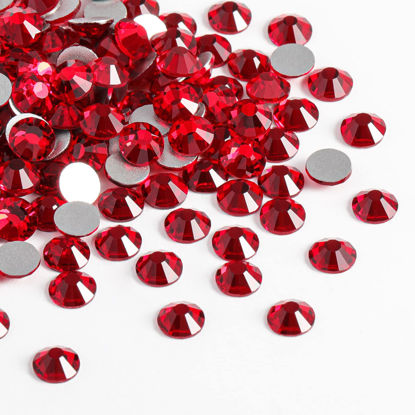 Picture of Beadsland 2880pcs Flat Back Crystal Rhinestones Round Gems for Nail Art and Craft Glue Fix,Siam,SS10,2.7-2.9mm