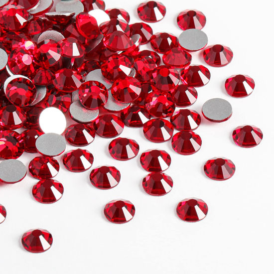 Picture of Beadsland 2880pcs Flat Back Crystal Rhinestones Round Gems for Nail Art and Craft Glue Fix,Siam,SS10,2.7-2.9mm