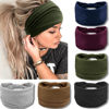 Picture of IVARYSS Wide Headbands for Women, Solid Knotted Head Wraps Turbans, Large African Style Head Bands Hair Accessories, 6 Pack