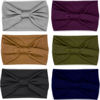 Picture of IVARYSS Wide Headbands for Women, Solid Knotted Head Wraps Turbans, Large African Style Head Bands Hair Accessories, 6 Pack
