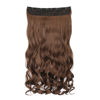 Picture of REECHO 20" 1-Pack 3/4 Full Head Curly Wave Clips in on Synthetic Hair Extensions HE008 Hairpieces for Women 5 Clips 4.5 Oz per Piece - Medium Warm Brown