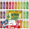 Picture of 20 Pack Natural Lip Balm Bulk with Vitamin E and Coconut Oil Valentine's Day best choice - Moisturizing, Soothing, and Repairing Dry and Chapped Lips Valentine's Gift - 10 Flavors - Non-GMO