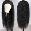 Picture of XSY Headband Wig Human Hair Deep Wave 16 Inch Curly Headband Wig Glueless None Lace Front Wigs for Black Women Deep Curly Headband Half Wigs 150% Density Natural Color