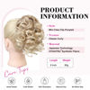 Picture of REECHO Ponytail Extension, 9" Claw Clip in Short Curly Wavy Pony Hair Extension Jaw Clip on Pony Tail HP001 Hairpiece for Women - Dark Blonde with Light Blonde Ends