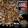 Picture of 6000pcs 4mm Resin Rhinestones Bulk, Mineral Gold Flatback Round Jelly Rhinestones Bedazzling Non Hotfix Crystal Gems Large Quantity Wholesale for DIY Crafts Clothes Tumblers Face Makeup Manicure