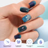 Picture of OAUEE Semi Cured Gel Nail Strips | 20 Gel Nail Stickers | Gel Nail Stickers with UV Light Required | Salon Quality, Easy Application and Removal（Peacock Color）