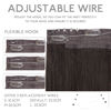 Picture of WENNALIFE Wire Hair Extensions (Increase 50% Lifespan) Real Human Hair 12 inch 100g Light Dark Brown Remy Real Hair Extensions Invisible Wire Hair Extensions Human Hair Natural Fish Line Straight Hair