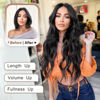 Picture of ALXNAN Clip in Hair Extension,Long Wavy Hair Extensions 20 Inch Black 4PCS Thick Hairpieces for Women
