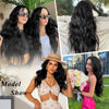 Picture of ALXNAN Clip in Hair Extension,Long Wavy Hair Extensions 20 Inch Black 4PCS Thick Hairpieces for Women