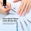 Picture of Beetles Nail Art Brushes, 5pcs Nail Art Liner Brushes Set Painting Nail Drawing Tool for Long Lines, Details, Fine Drawing Sizes 7/11/15/20/25mm Diamond Application Valentine's Day Gift for Women