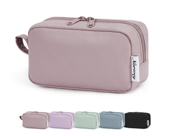 Picture of Narwey Small Makeup Bag for Purse Travel Makeup Pouch Mini Cosmetic Bag Zipper Pouch for Women (Dusty Rose, Small)