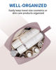Picture of Narwey Cute Makeup Bag Small Toiletry Bag Travel Cosmetic Bag Organizer Make Up Bags with Organized Pockets for Women (Dusty Rose, Large)