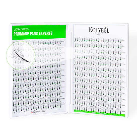 Picture of KOLYBEL 500 Premade Fans Eyelash Extensions 7D 0.07 Promade Wispy Lash Extensions 8-15mm Mixed Length C Curl Pointed Thin Base Handmade Volume Premade Lash Extensions Fans(7D,0.07-C-8-15mm)
