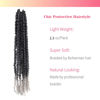 Picture of The BOHOBABE Long Pre-twisted Passion Twist Crochet Hair 18 Inch Pre-looped Long Ombre Gray Crochet Passion Twist Braiding Hair 8 Packs Soft Bohemian Twists (T1B/grey)