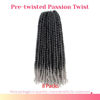 Picture of The BOHOBABE Long Pre-twisted Passion Twist Crochet Hair 20 Inch Pre-looped Long Gray Crochet Passion Twist Braiding Hair 8 Packs Soft Bohemian Twists (T1B/grey)