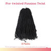 Picture of The BOHOBABE Pre-twisted Passion Twist Crochet Hair 14 Inch Short Pre-looped Crochet Passion Twist Braiding Hair 8 Packs (1#) 1#(Jet Black)