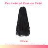 Picture of The BOHOBABE Pre-twisted Passion Twist Crochet Hair 18 Inch Long Pre-looped Crochet Passion Twist Braiding Hair 8 Packs Soft Bohemian Twists (1#) 1#(Jet Black)