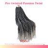 Picture of The BOHOBABE Long Pre-twisted Passion Twist Crochet Hair 36 Inch Pre-looped Long Ombre Gray Crochet Passion Twist Braiding Hair 8 Packs Soft Bohemian Twists (T1B/grey)